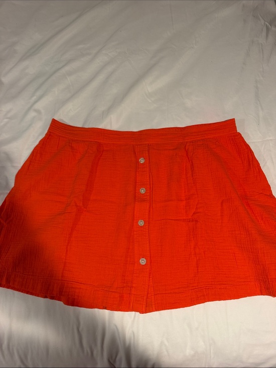 GAP Dresses & Skirts - GAP Vibrant Orange Front-Button Skater Skirt